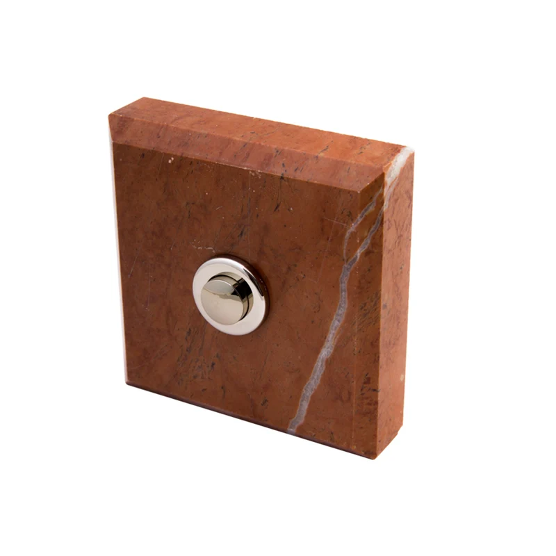 Sonnette Lagos filaire marbre rouge bouton chrome