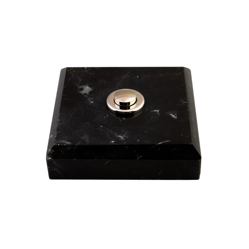 Sonnette Faro filaire marbre noir bouton chrome