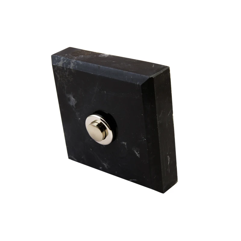 Sonnette Faro filaire marbre noir bouton chrome