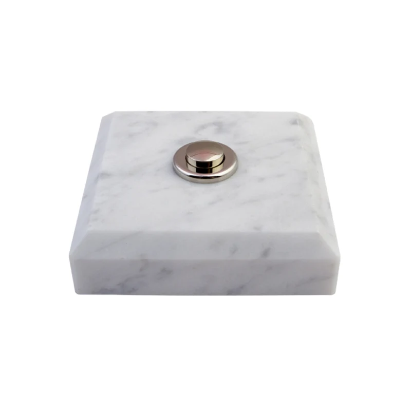 Sonnette Evora filaire marbre blanc bouton chrome