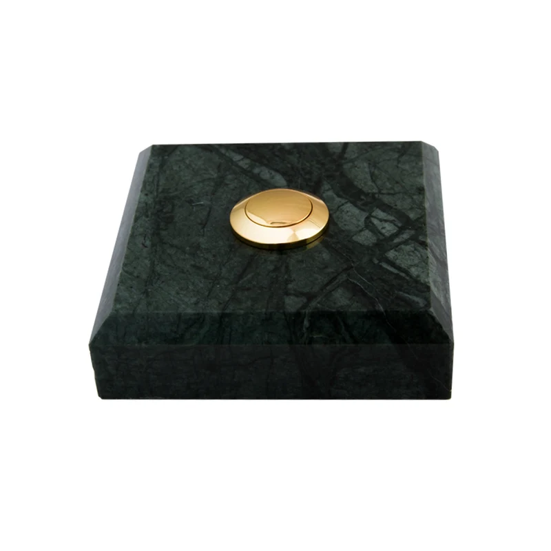 Sonnette Elvas filaire marbre vert bouton laiton