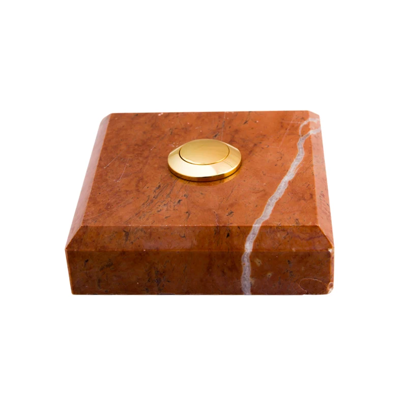 Sonnette Chaves filaire marbre rouge bouton laiton