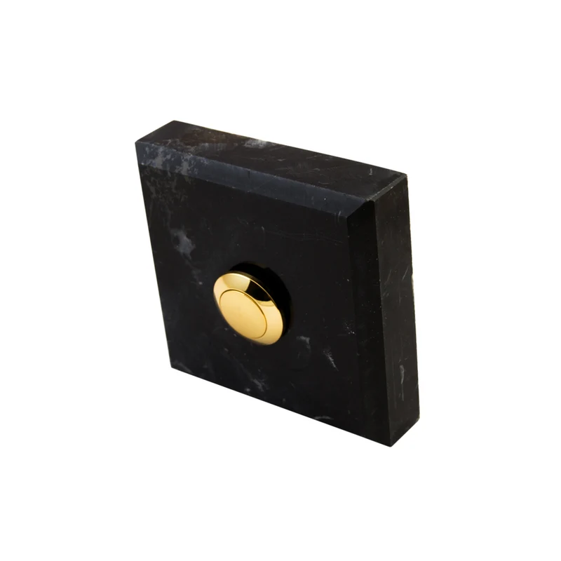 Sonnette Braga filaire marbre noir bouton laiton