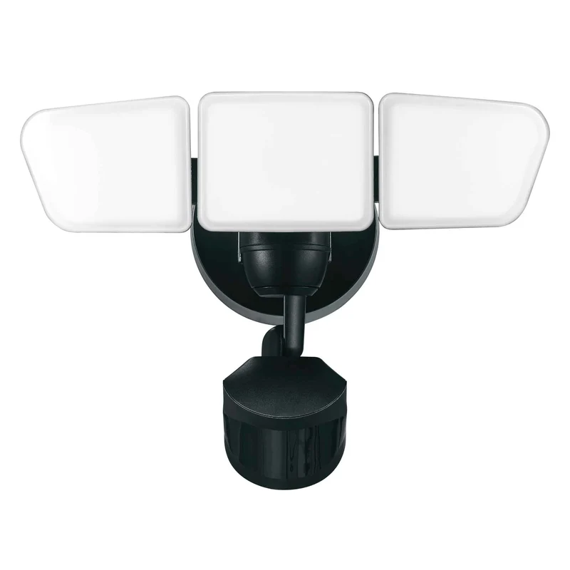 Luminaire de sécurité DEL câblé à 3 lumières avec détecteur de mouvement 240° ColorSelect, noir