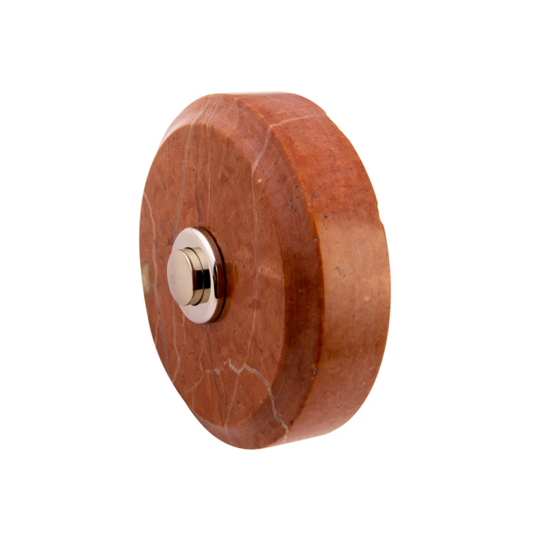 Sonnette Saragosse filaire marbre rouge bouton chrome