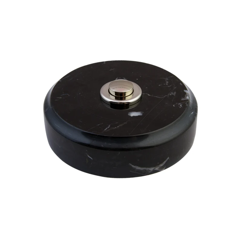 Sonnette Malaga filaire marbre noir bouton chrome
