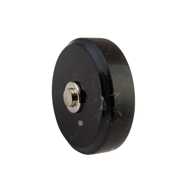 Sonnette Malaga filaire marbre noir bouton chrome