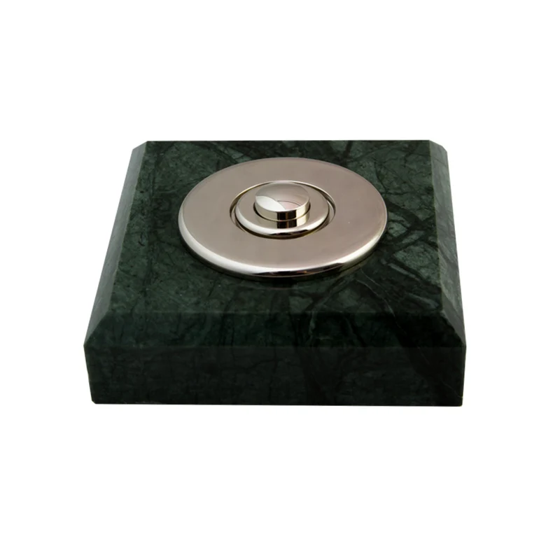 Sonnette Munich filaire marbre vert collerette chrome