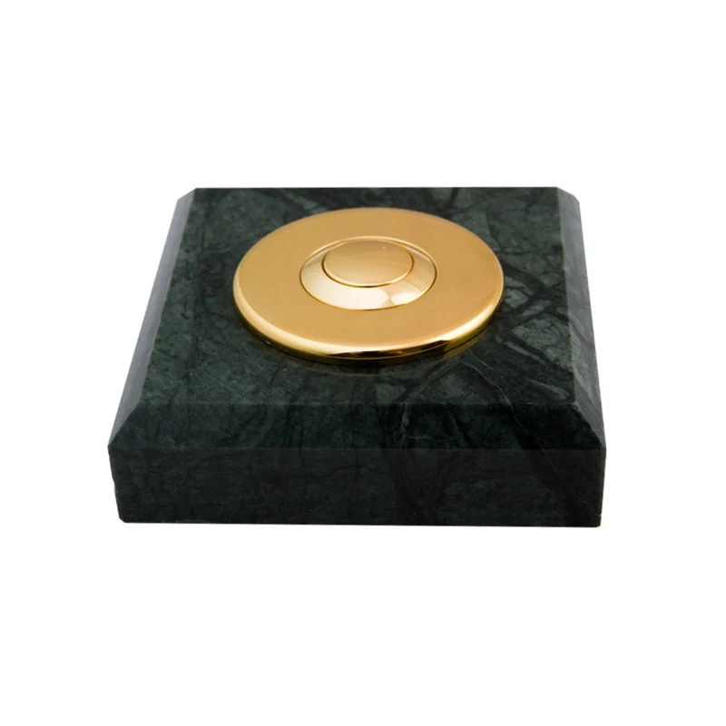 Sonnette Dortmund filaire marbre vert collerette laiton