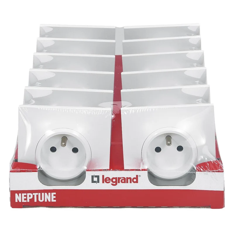 Prises de courant 2P+T 16A complet - Neptune - blanc - Legrand