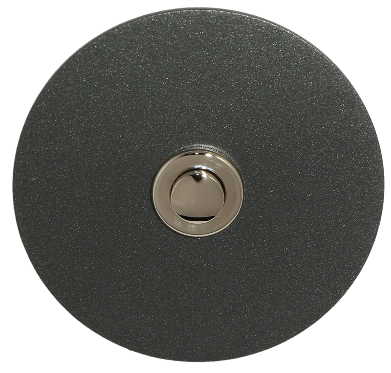 Sonnette filaire rond acier noir boite d'encastrement