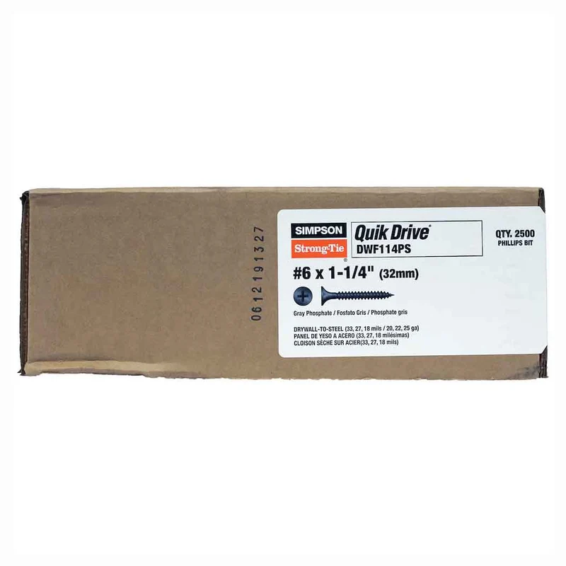 Vis en bande Quick Drive pour cloison sèche sur acier, #6 x 1-1/4" (2 500 unités)