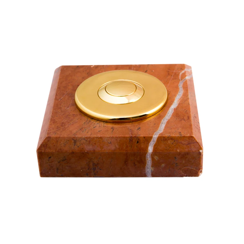 Sonnette Cologne filaire marbre rouge collerette laiton