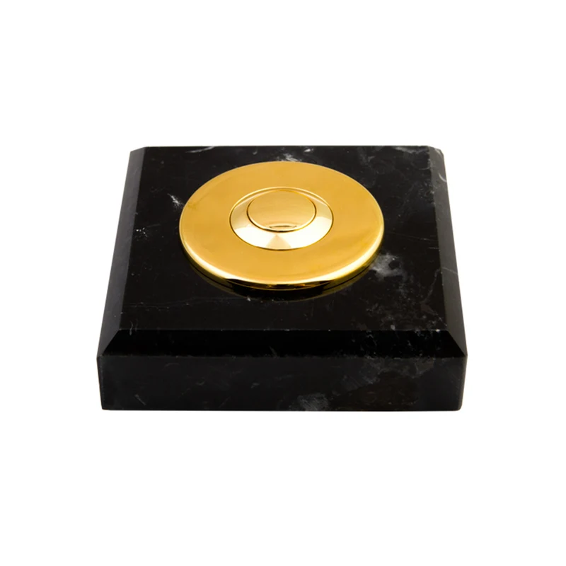 Sonnette Brême filaire marbre noir collerette laiton