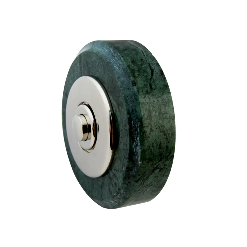 Sonnette Reims filaire marbre vert collerette chrome