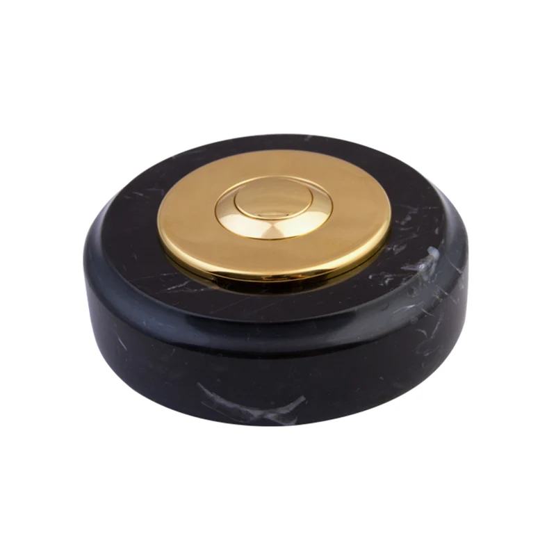 Sonnette Avignon filaire marbre noir collerette laiton
