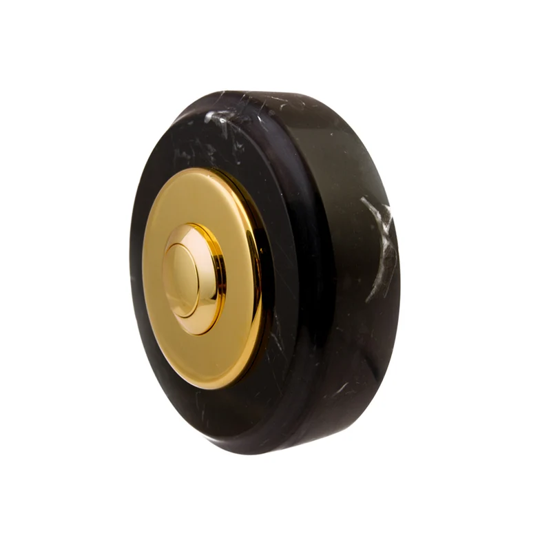 Sonnette Avignon filaire marbre noir collerette laiton