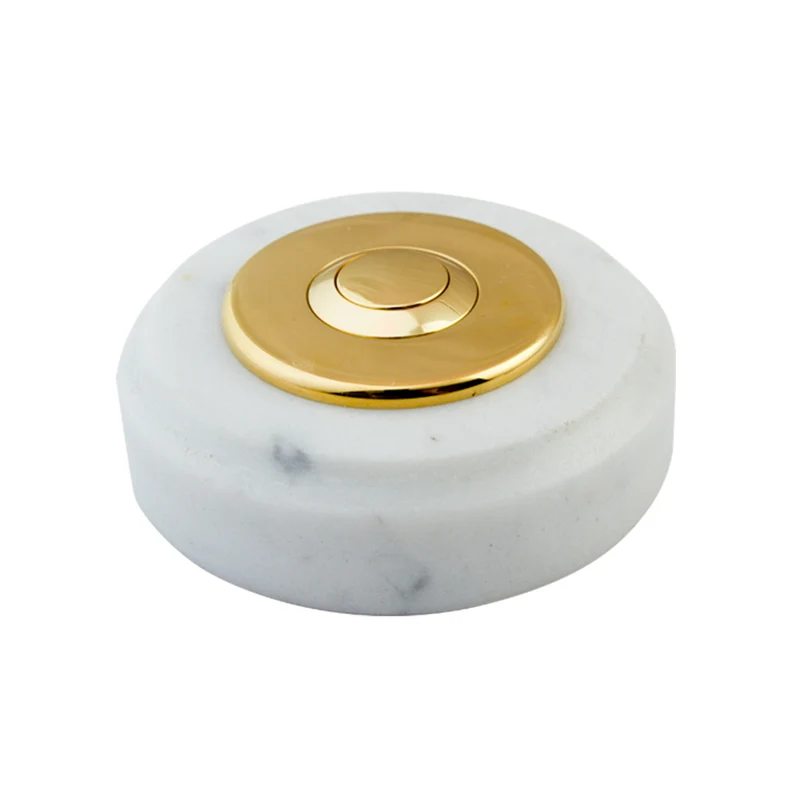 Sonnette Anvers filaire marbre blanc collerette laiton