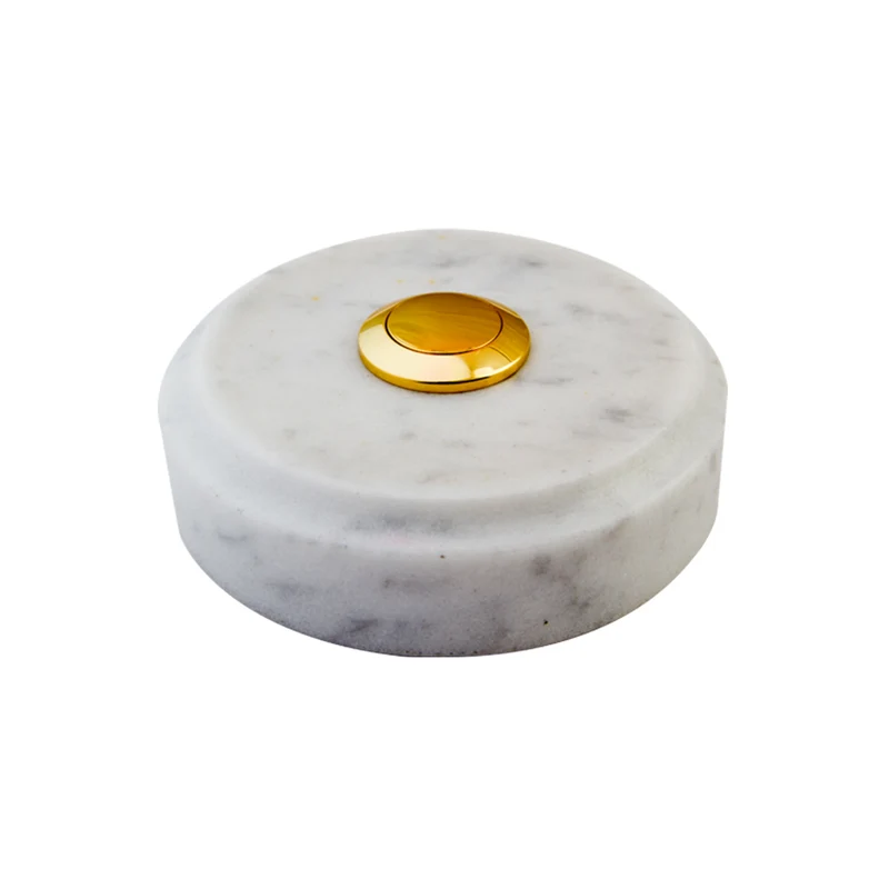 Sonnette Alicante filaire marbre blanc bouton laiton