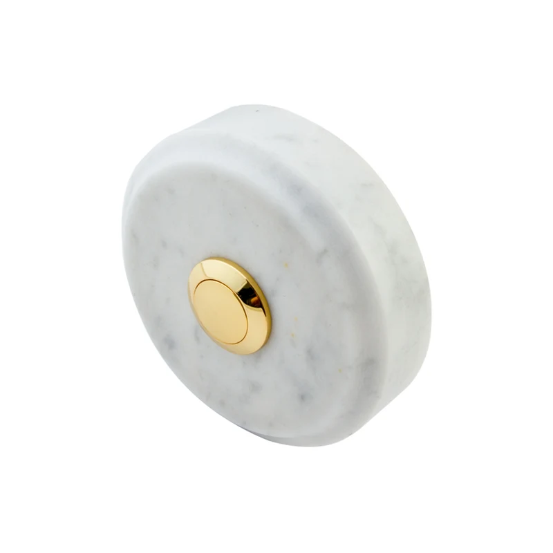 Sonnette Alicante filaire marbre blanc bouton laiton