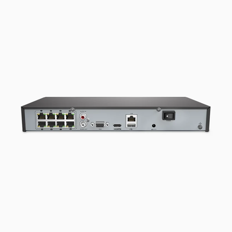 NR88 - NVR PoE 4K 8 canaux, H.265+, RTSP et ONVIF pris en charge, Fonctionne avec Alexa