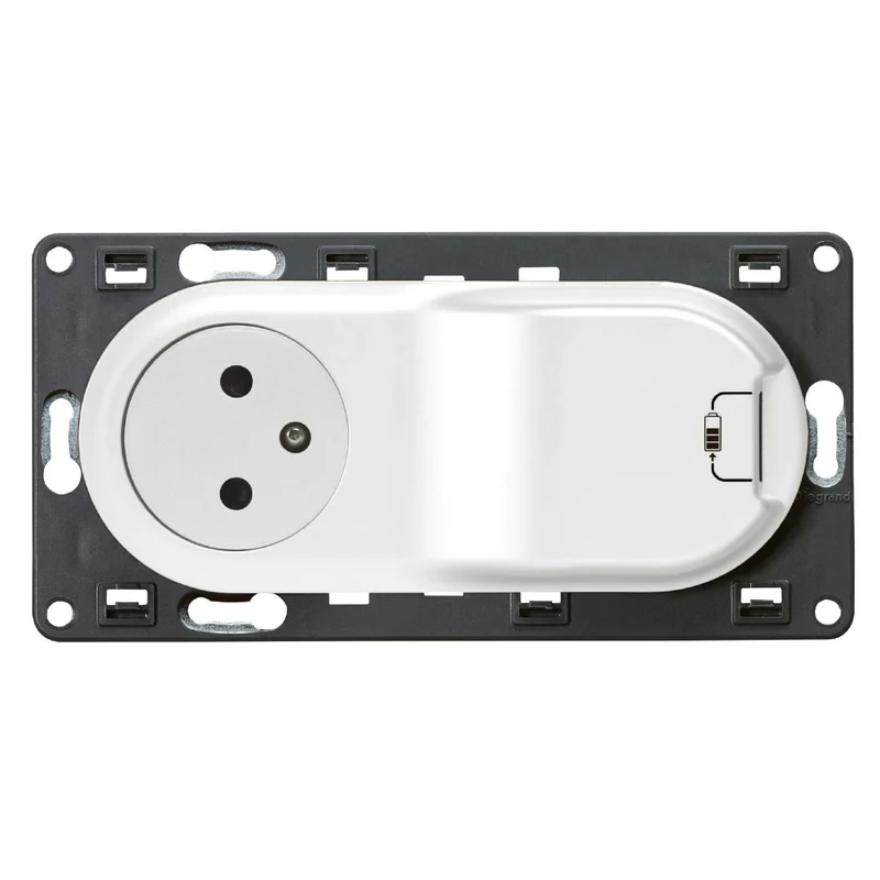 Prise affleurante 2P+T USB + boîte encastrement complet - Céliane - Legrand