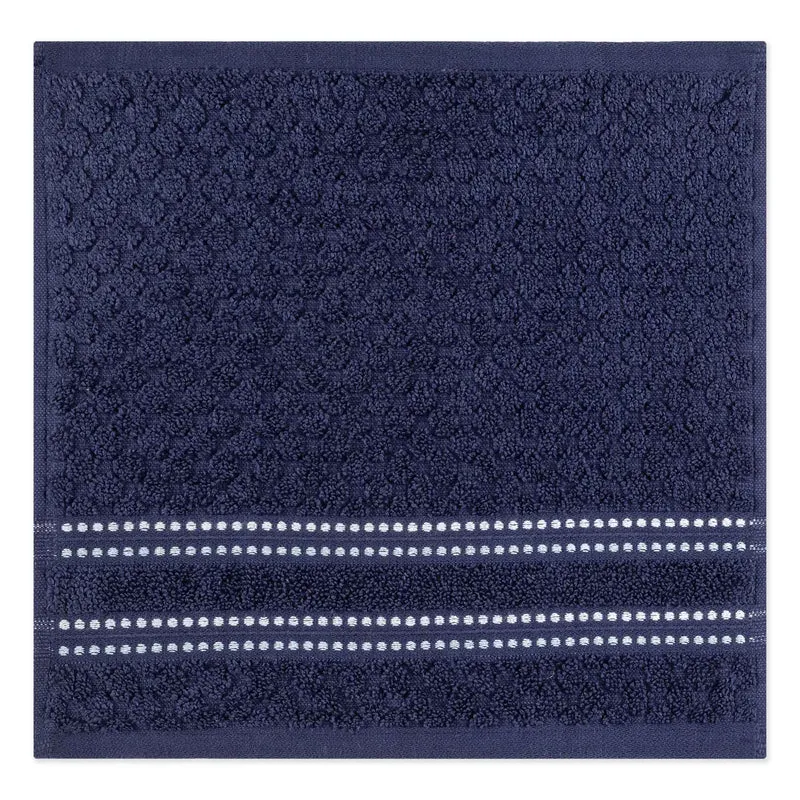 Débarbouillette de la collection Terry Ambiance en bleu marine, 12" x 12"