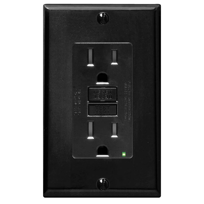 Prise Decora DDFT de 15 A / 125 V, noir