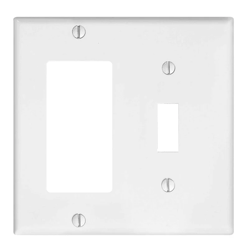 Plaque murale combinée à 2 dispositifs avec 1-Decora et 1-bascule, blanc