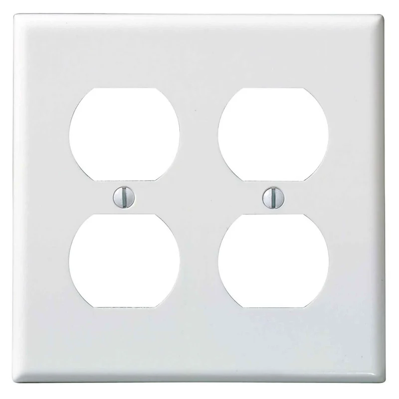 Plaque murale pour prise double à 2 groupes, blanc