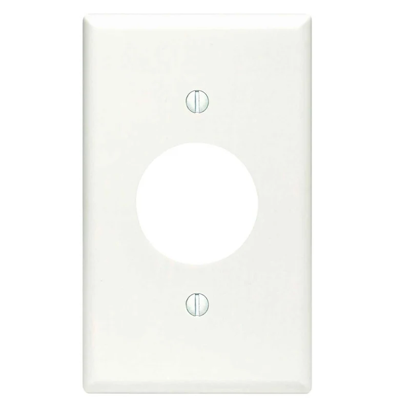 Plaque murale à 1 groupe à trou unique de 1,406", blanc