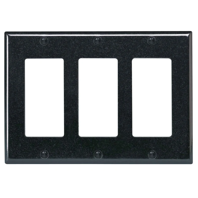 Plaque murale Decora pour 3 dispositifs, noir