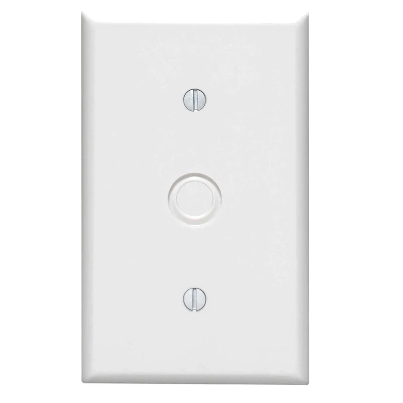 Plaque murale pour câble téléphonique avec trou de 0,406", blanc