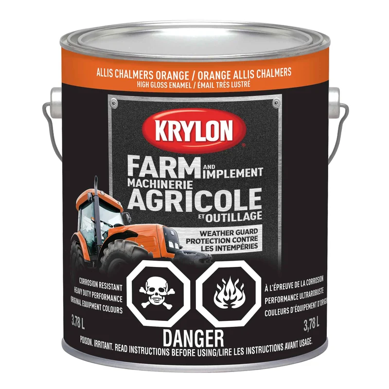 Peinture pour machinerie agricole et outillage émail très lustré orange Allis Chalmers, 3,78 L