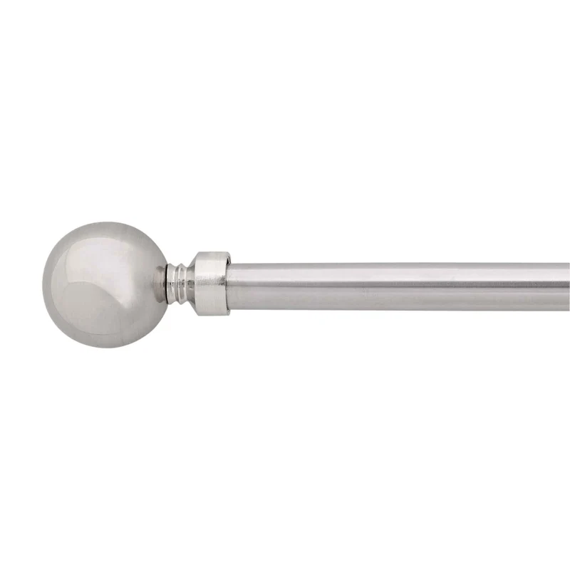Tringle à rideaux extensible et nickel avec embouts ronds, 48" à 86"