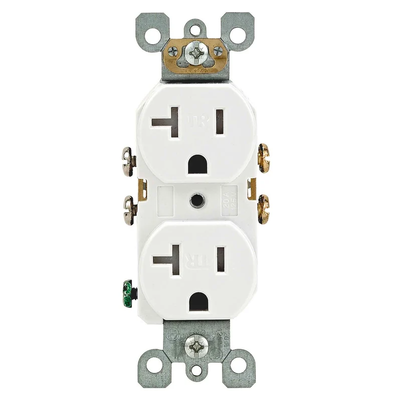 Prise double de 20 A / 125 V, blanc