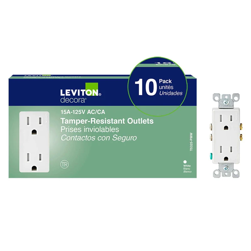 Prise Decora de 15 A / 125 V en blanc, 10 unités