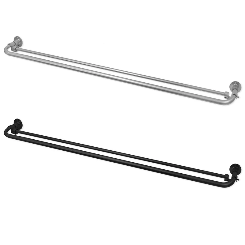 Tringle à rideaux double coupe-lumière extensible de 48" à 86", choix de couleurs