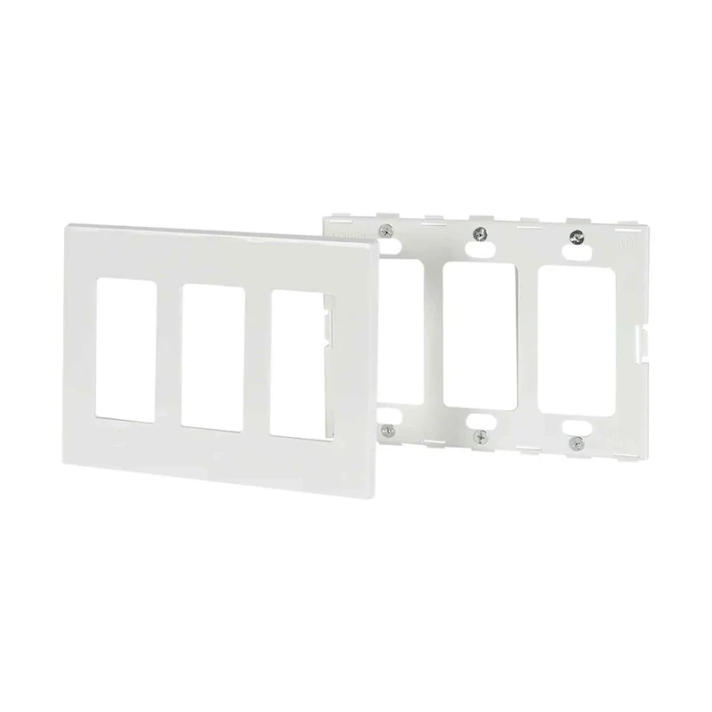 Plaque murale Decora sans vis pour 3 dispositifs, blanc