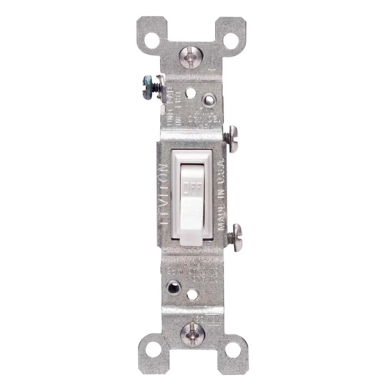 Interrupteurs à bascule unipolaire de 15 A / 120 V, blanc