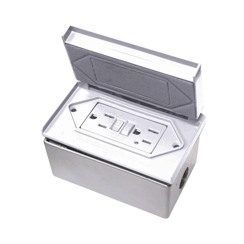 Trousse GFCI avec réceptacle horizontal résistant aux intempéries de 15 A / 125 V, blanc