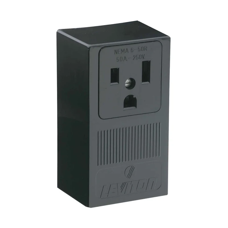 Réceptacle de surface en noir, 50 A / 250 V