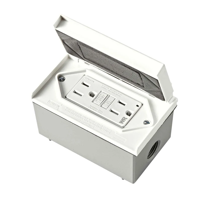 Trousse GFCI avec réceptacle horizontal résistant aux intempéries de 15 A / 125 V, gris