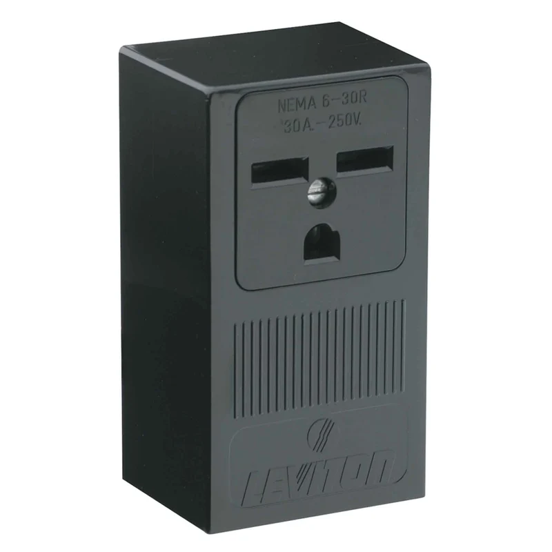 Réceptacle de surface en noir, 30 A / 250 V