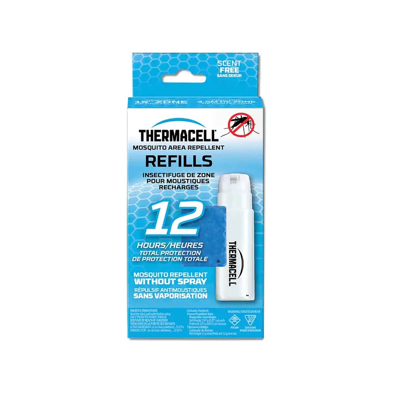 Recharge à insectifuge à moustiques de 12 heures de protection totale, 1 cartouche et 3 tampons