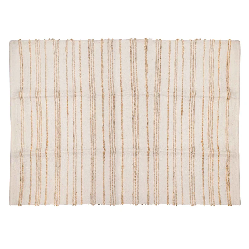 Tapis tissé avec rayures de jute, 71" x 48"