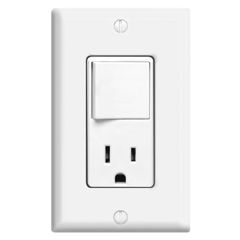 Interrupteur Decora combiné unipolaire en blanc, 15 A / 120 V