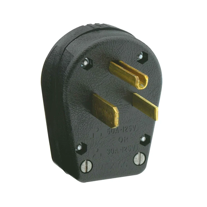 Fiche d’angle de 30-50 A / 250 V de qualité commerciale, noir