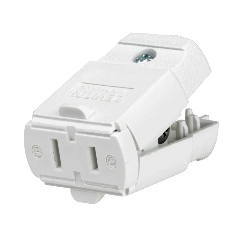 Connecteur bifilaire de 15 A / 125 V à 2 pôles et à 2 fils, blanc
