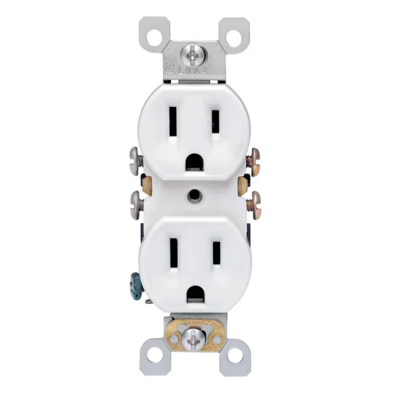 Prise double, 15 A / 125 V (blanc)